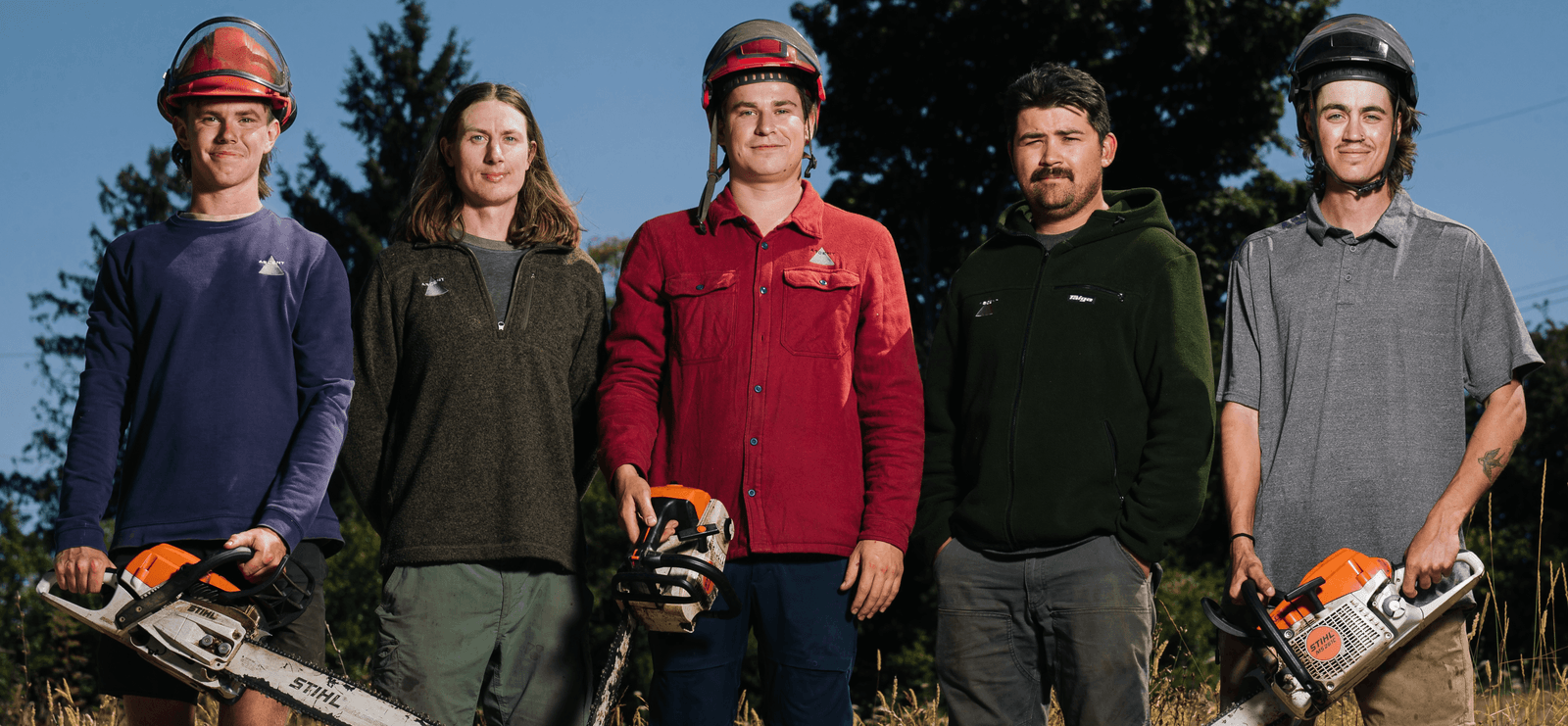 The Ascent Yard Care crew of five with their equipment